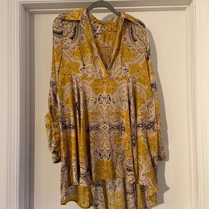 Free People Printed Collared Tunic